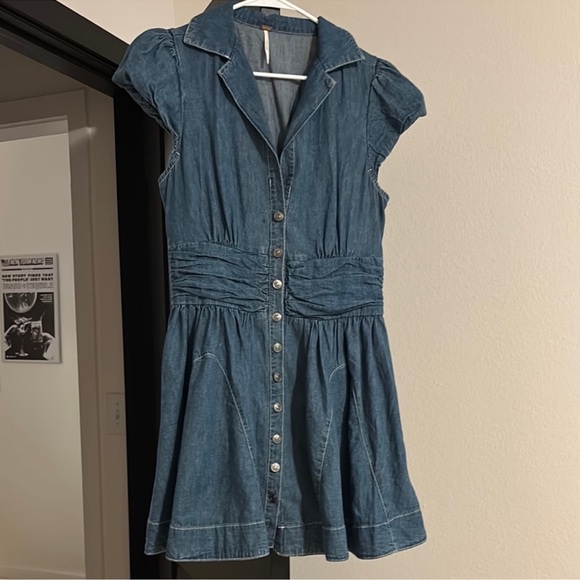 Free People Chester Denim Mini Dress - Picture 2 of 5